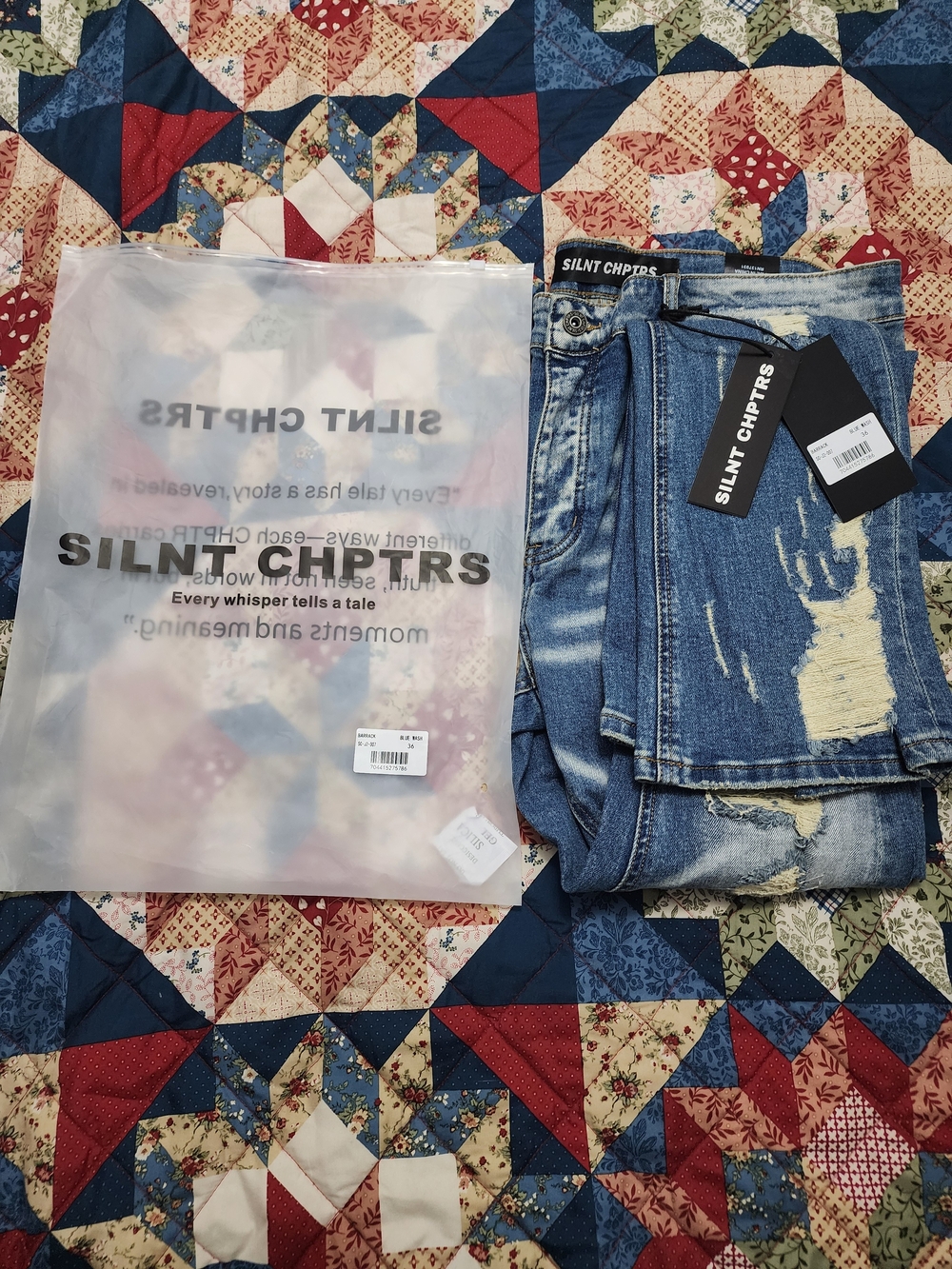 Silent/Chptrs Men's Skinny Jeans - Distressed Blue Denim